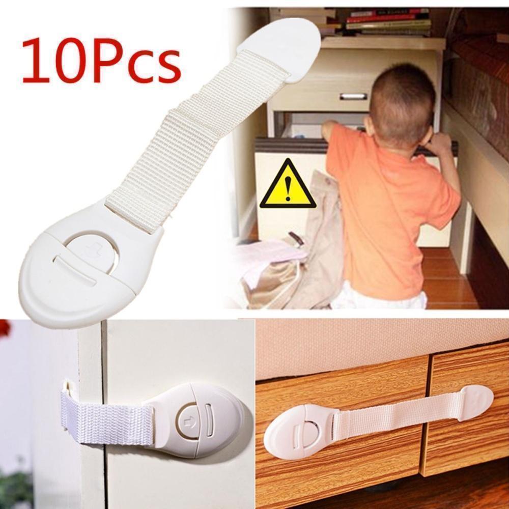 10 PCS Safety Child Infant Baby Kids Drawer Door Cabinet Cupboard Toddler Locks