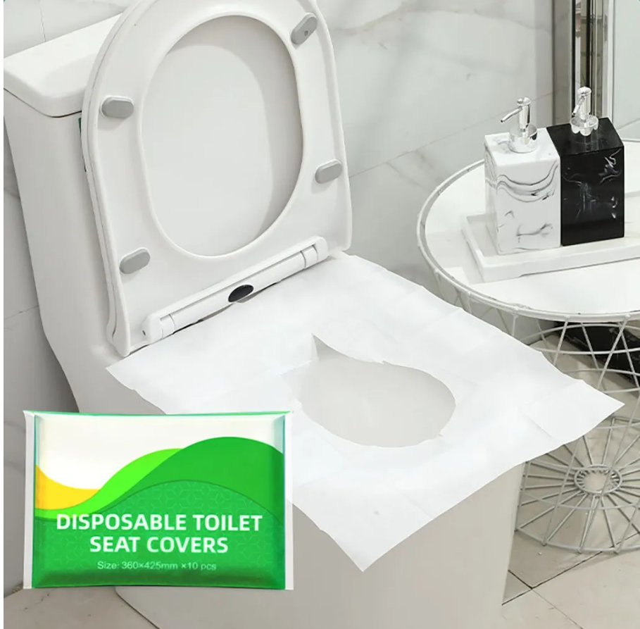 Disposable Toilet Seat Cover, 10pcs | Wood Pulp Paper Toilets Mat