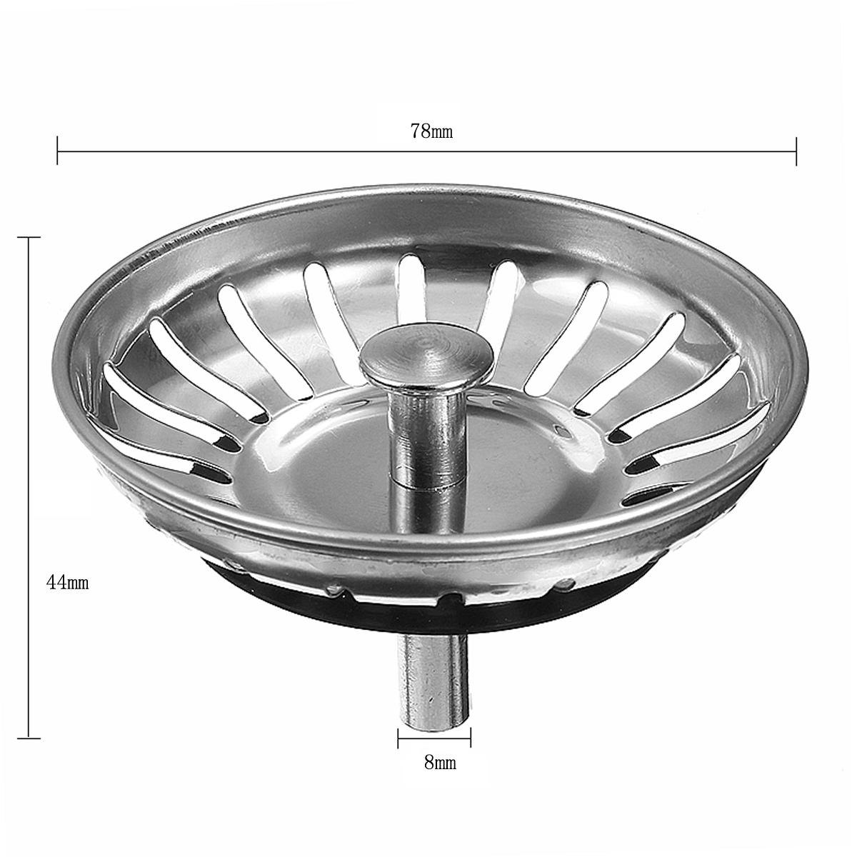304 Stainless Steel Kitchen Sink Strainer Stopper Waste Plug Sink