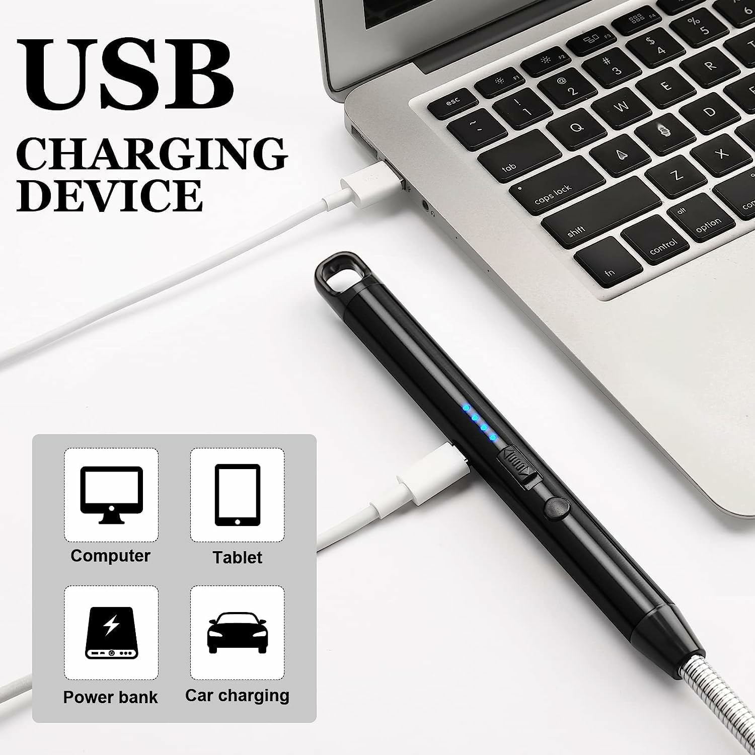 ARC BBQ Lighter with Rechargeable USB Cable with Flexible Goose Neck ...