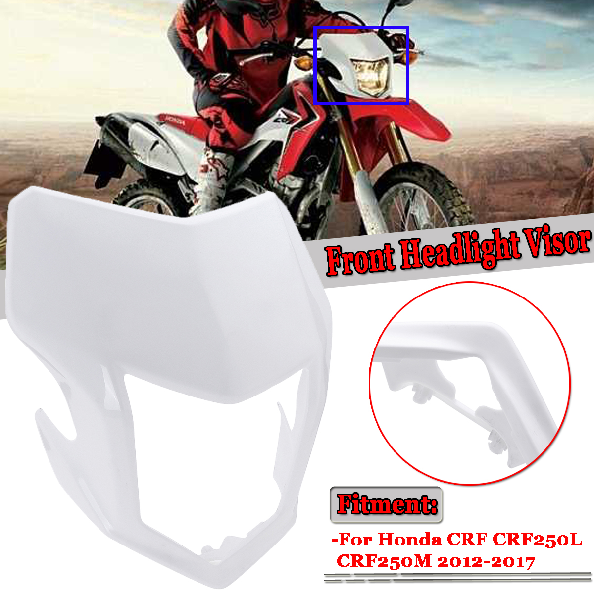 Motorcycle White Headlight Fairing Kit For 12 17 Honda Crf Crf250l Crf250m Buy Online At Best Prices In Myanmar Shop Com Mm