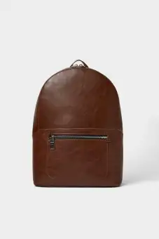 mens leather backpack zara