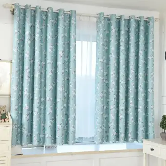 Green Kapok Printing Shading Curtain Bedroom Balcony Curtains