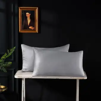 2pcs Double Sided Silk Pillowcase European Style Single Satin