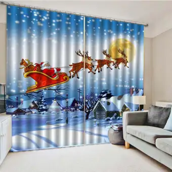 75x166cm 2pcs Waterproof Christmas Curtain Bath Room Door Screen