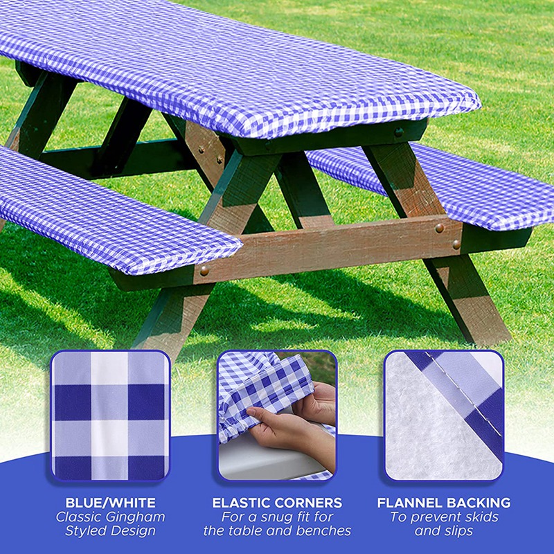 Picnic Table And Bench Seat Covers With Elastic Edges Velcromag