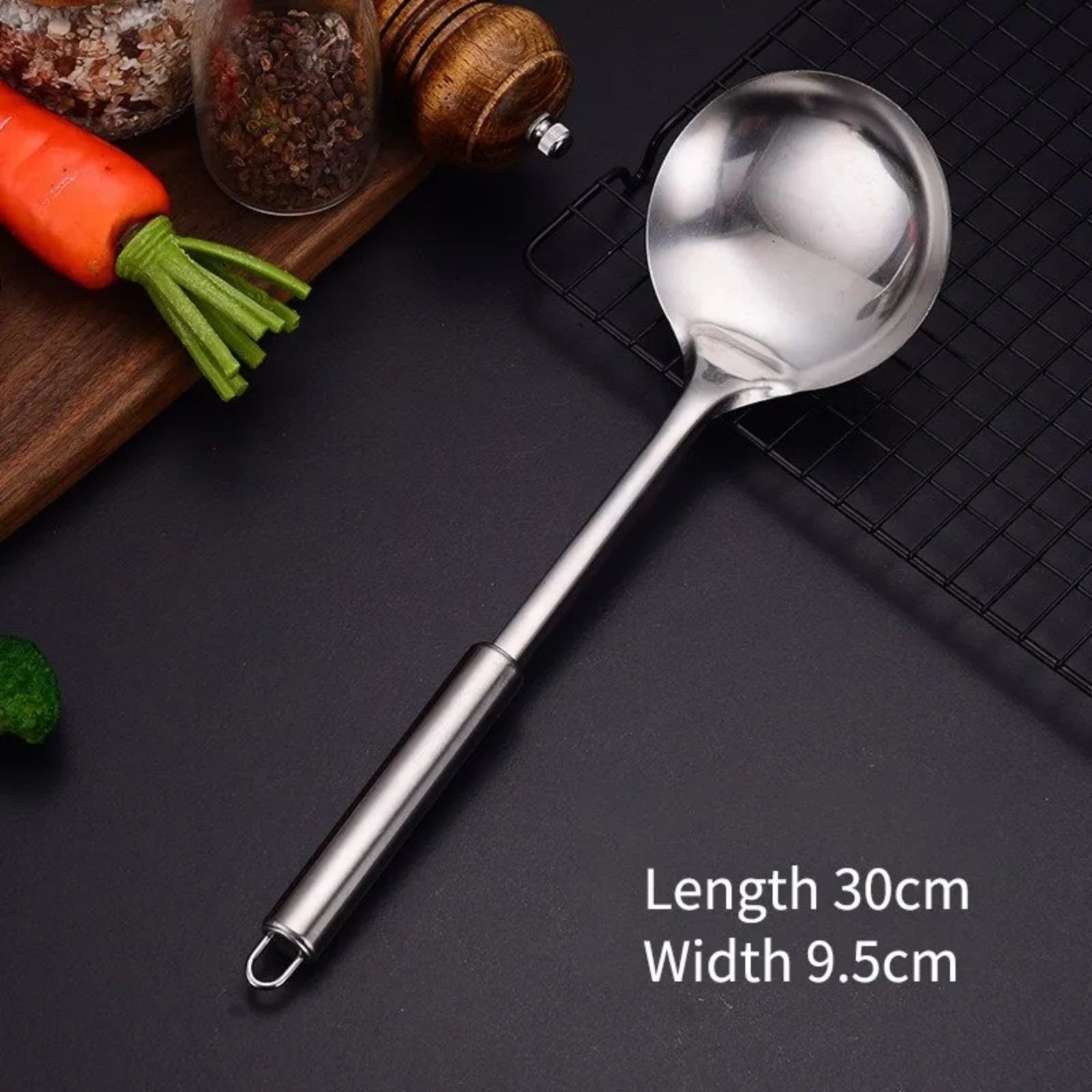 Stainless Steel Long Handle Soup Ladle Chef Cooking 11 Length - Silver - 11 x 2.8 x 0.8(L*W*H)