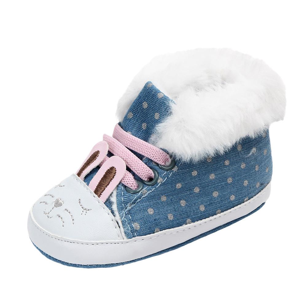 Baby Girls Newborn Infant Baby Rabbit Casual First Walkers Toddler Leather Shoes