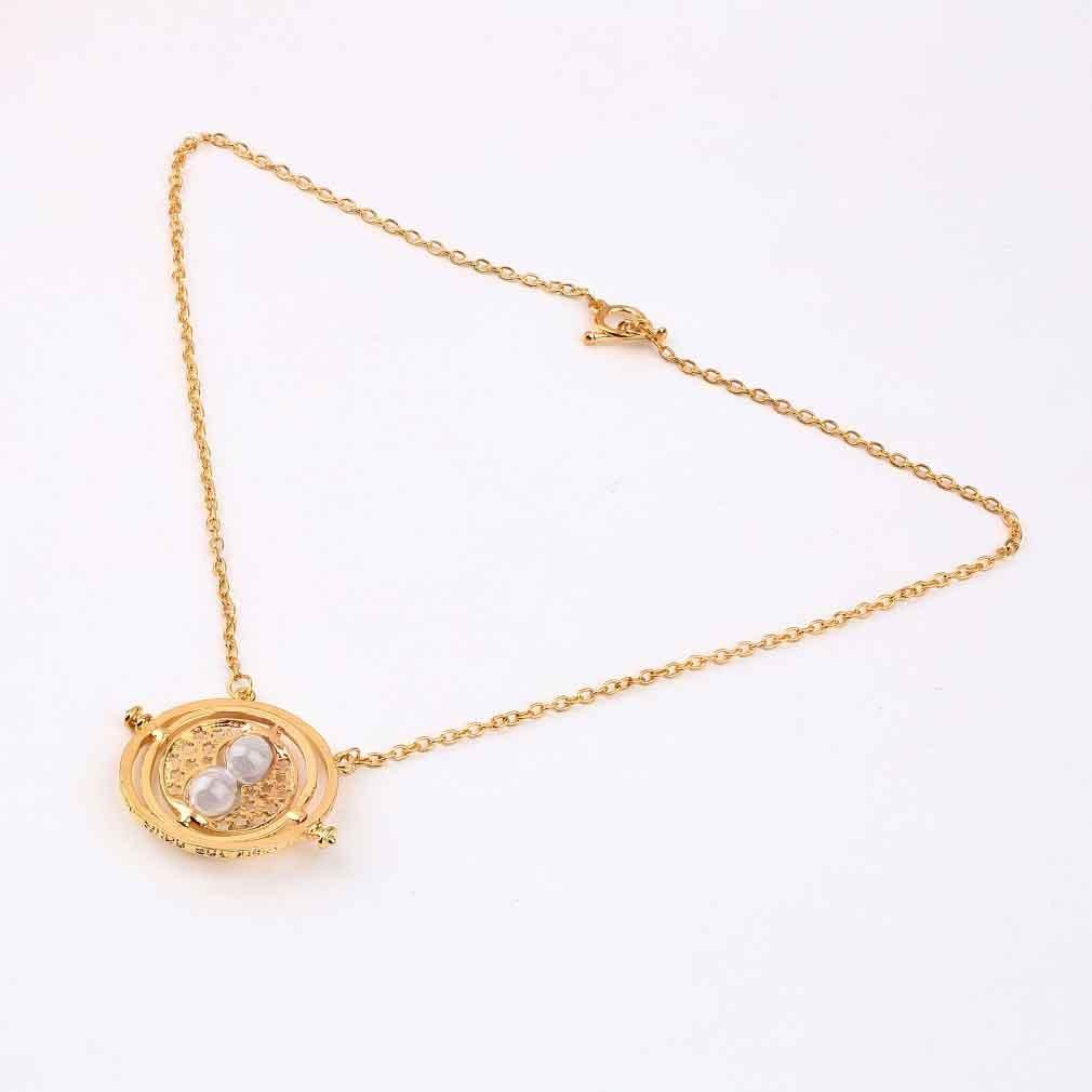 Trendy Pendant Chain Vintage Rotating Gold Hourglass Details Of Trendy Pendant Chain Vintage Rotating Gold Hourglass Necklace