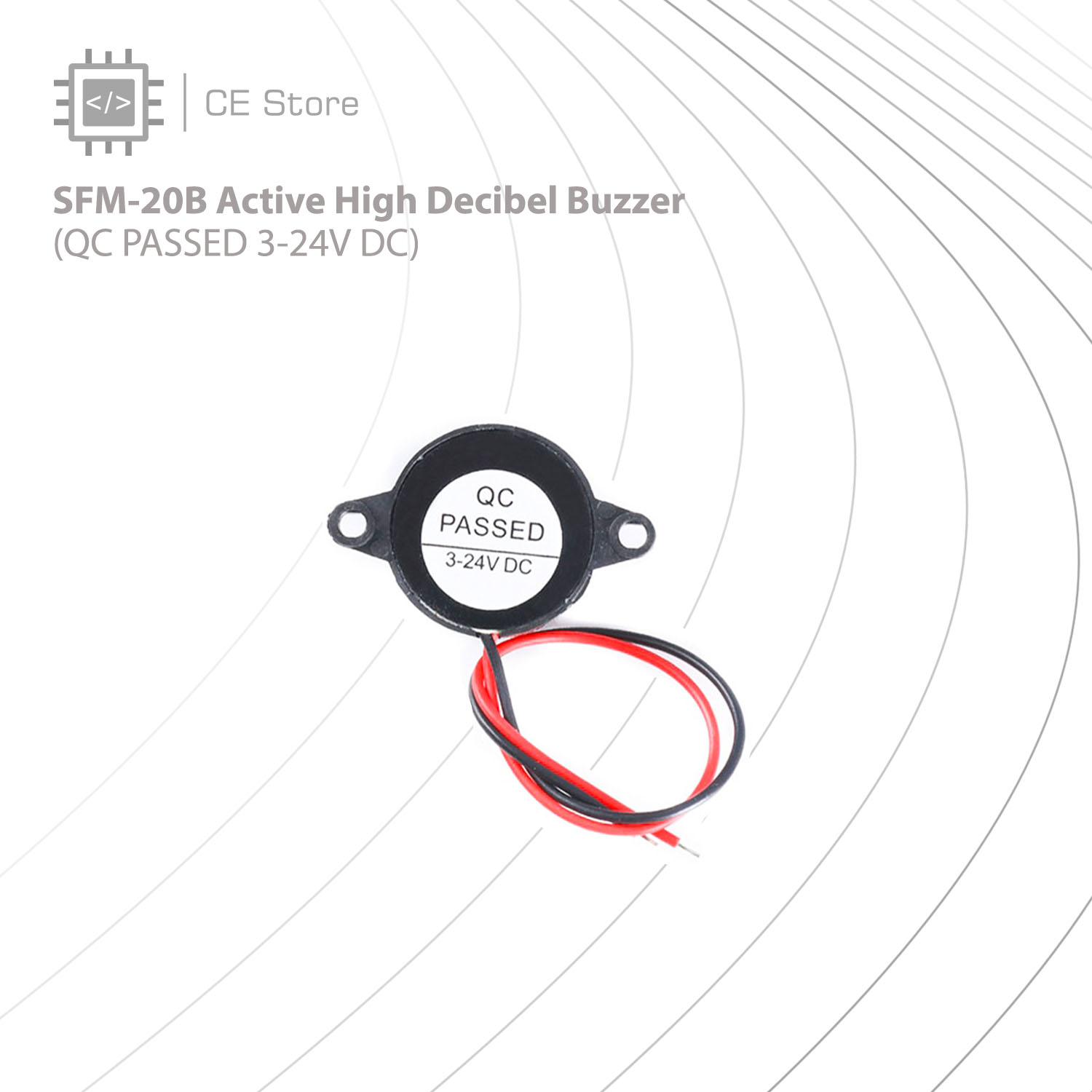 SFM-20B Active High Decibel Buzzer (QC PASSED 3-24V DC) - CE Store. 