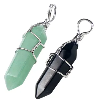 2 Pcs Chic Crystal Bead Stone Pendant For Necklace Green Aventurine Black Onyx Stone Buy Online At Best Prices In Myanmar Shop Com Mm