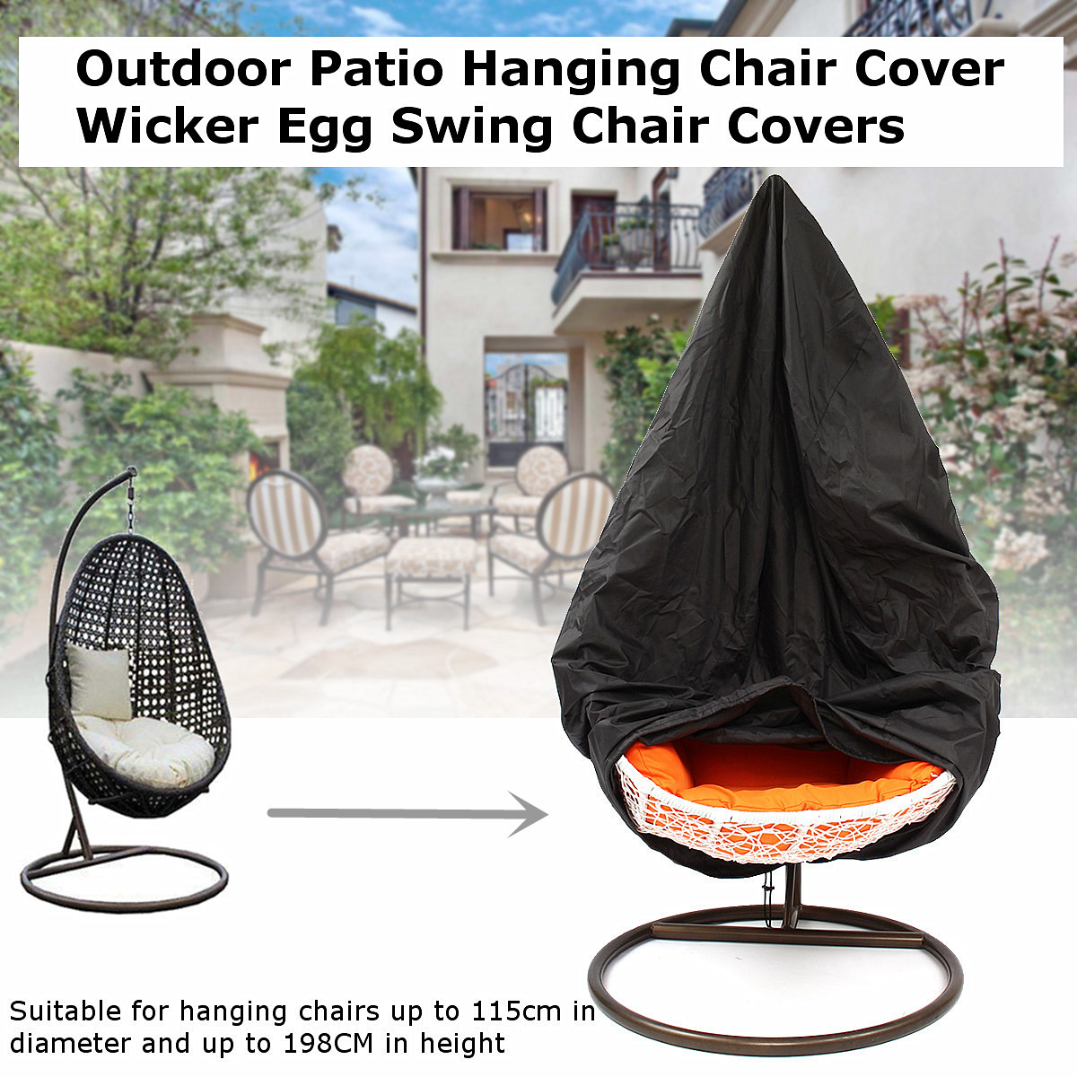 Outdoor Patio Hanging Chair Cover Wicker Egg Swing Chair Covers Heavy Duty Waterproof 78 H X 45 D Buy Online At Best Prices In Myanmar Shop Com Mm
