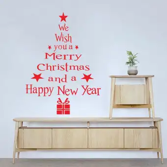 Wall Stickers Decals Christmas Tree Letters Stick Wall Art Decal