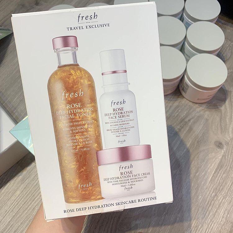 fresh rose deep hydration skincare set