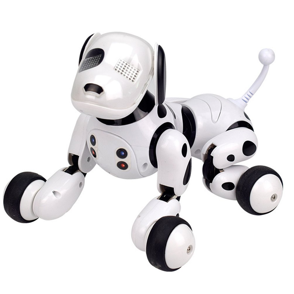 black and white robot toy
