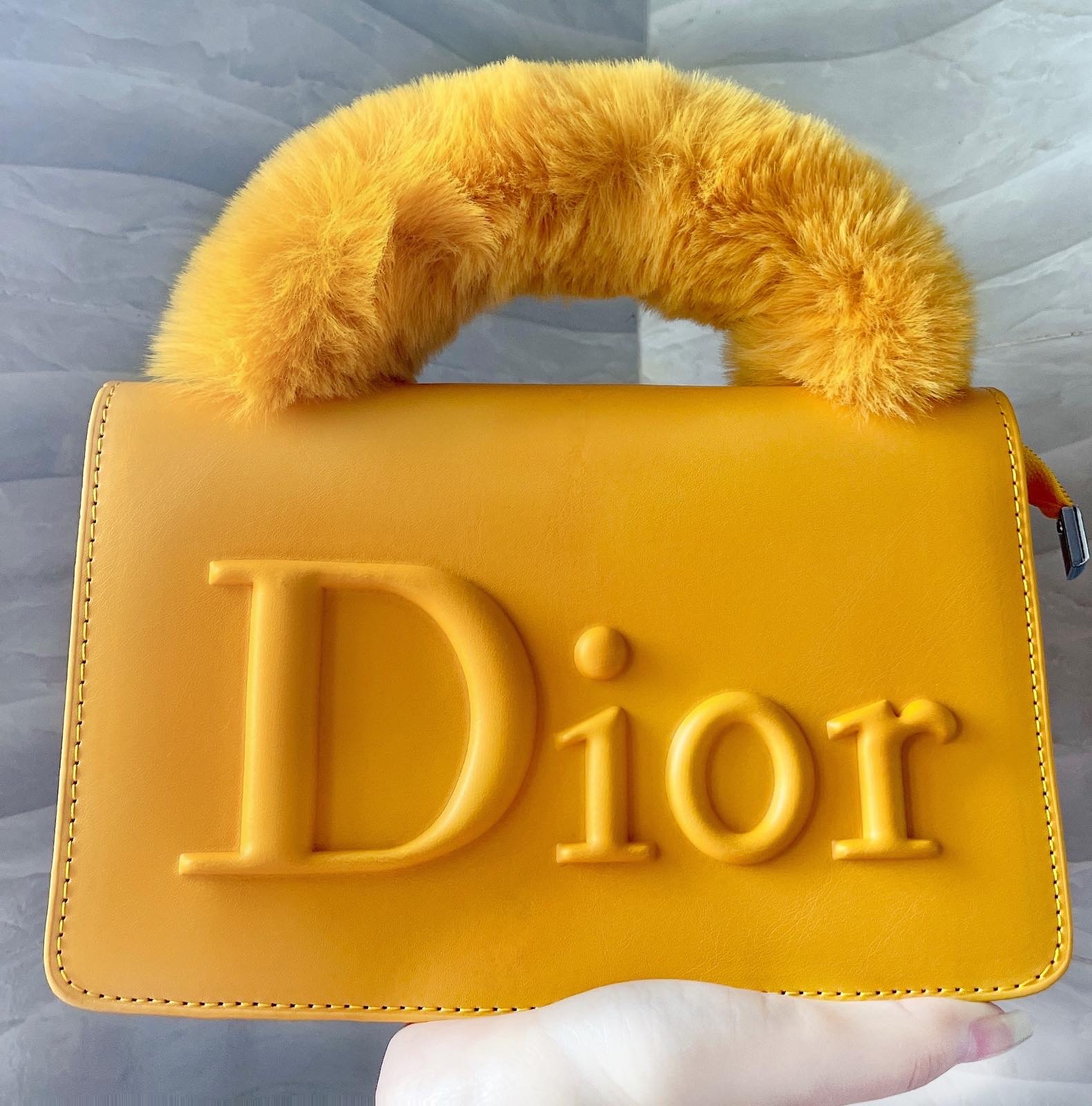 fur handle purse