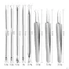 8Pcs Tool Set Acne Needle Set Stainless Steel Blackhead Comedo Pimple Extractor Blemish Remover Skin Care Tool Kit with Steel Box
