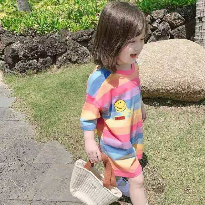 one piece T-shirt dress/Cotton/3-9 yrs 