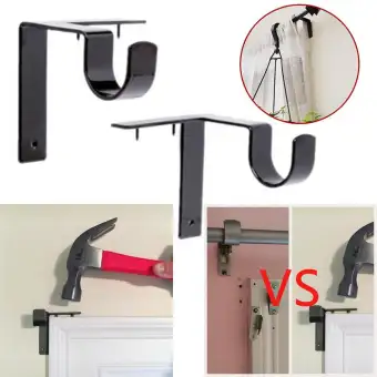 Into Window Frame Curtain Rod Bracket Single Hang Curtain Rod