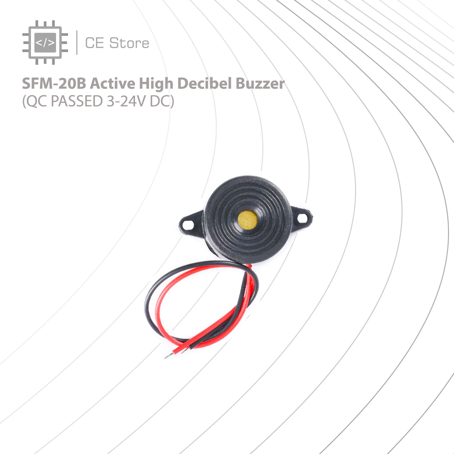 SFM-20B Active High Decibel Buzzer (QC PASSED 3-24V DC) - CE Store. 