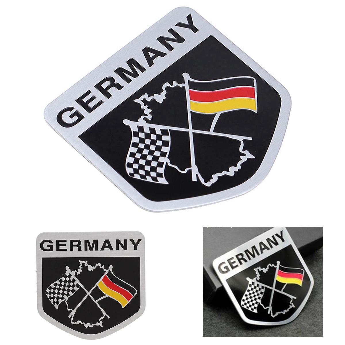 Metal Racing Car Sticker German Flag Emblem Grille Badge For BMW VW Benz Useful