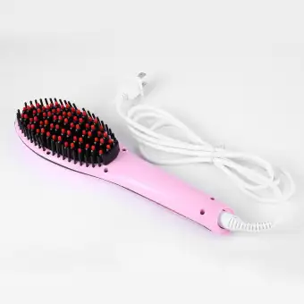2 In 1 Auto Electric Hair Straightener Comb Lcd Iron Brush
