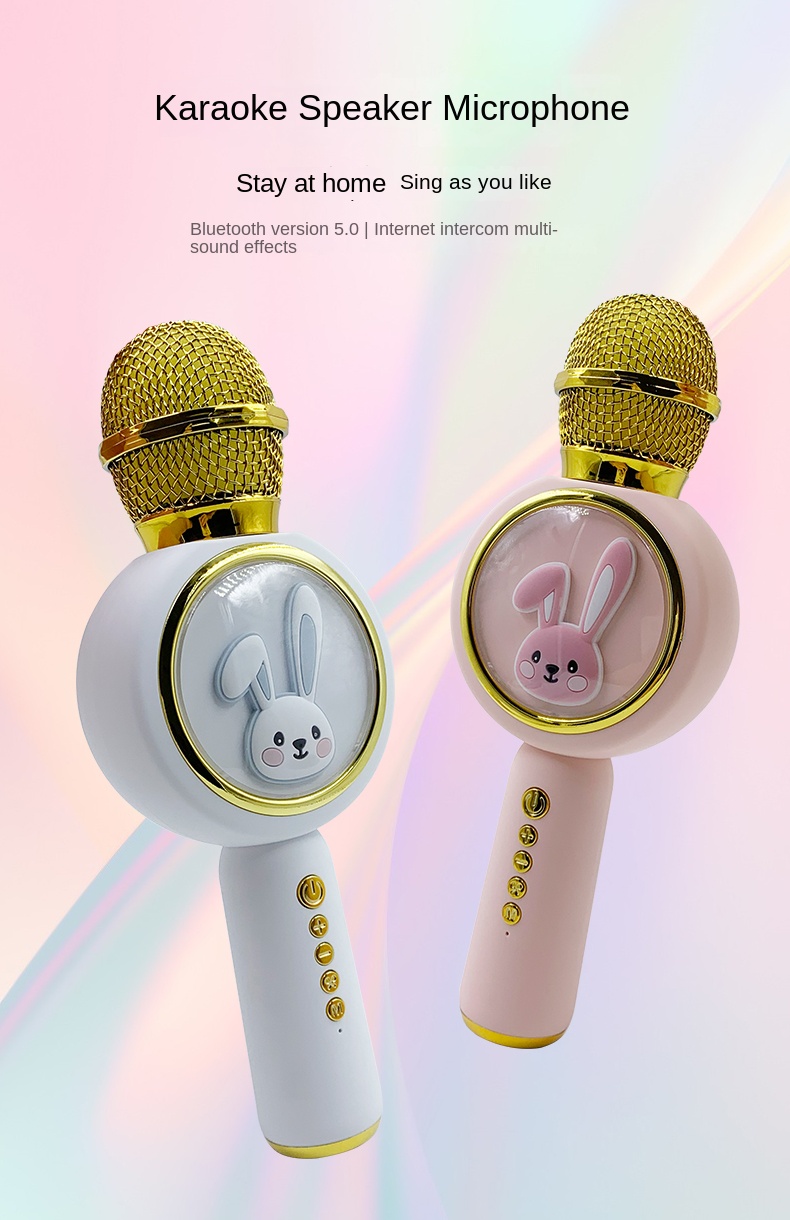 Tech Infinite X6 BT 5.1 Wireless Microphone Karaoke Mic Speaker Microphone  TWS Bluetooth-compatible Karaoke Microphone Wireless silencer/magic sound  Microphone TF Speaker Sing Mic