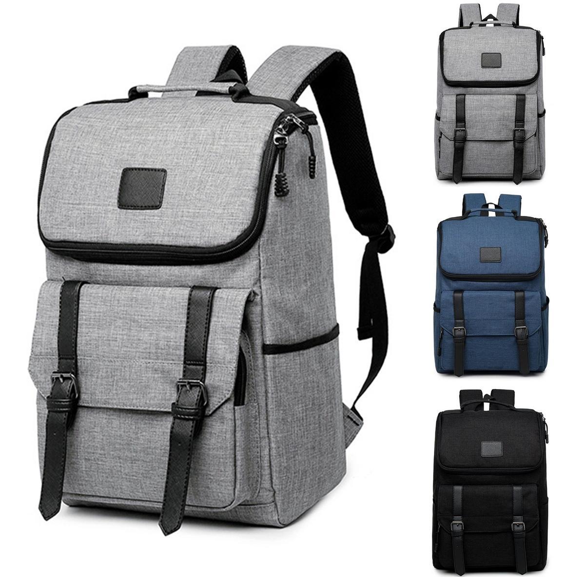 Girl Women Men Canvas Leather Travel Backpack Satchel Rucksack Laptop School Bag