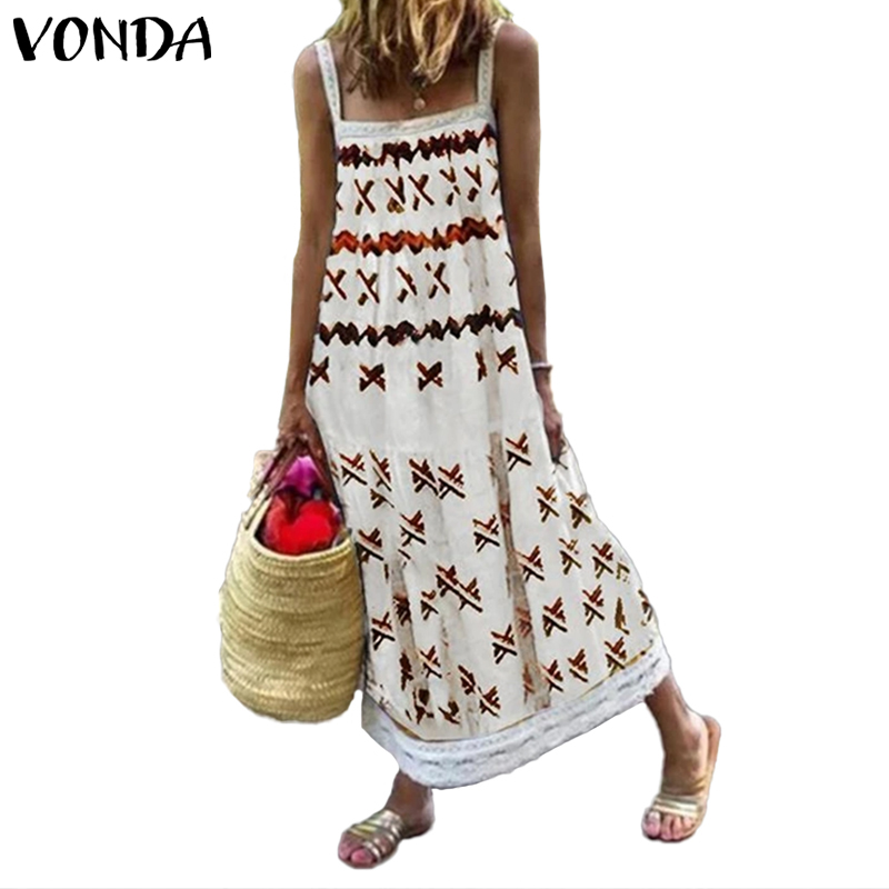 VONDA Women Strappy Loose Slip Dress 
