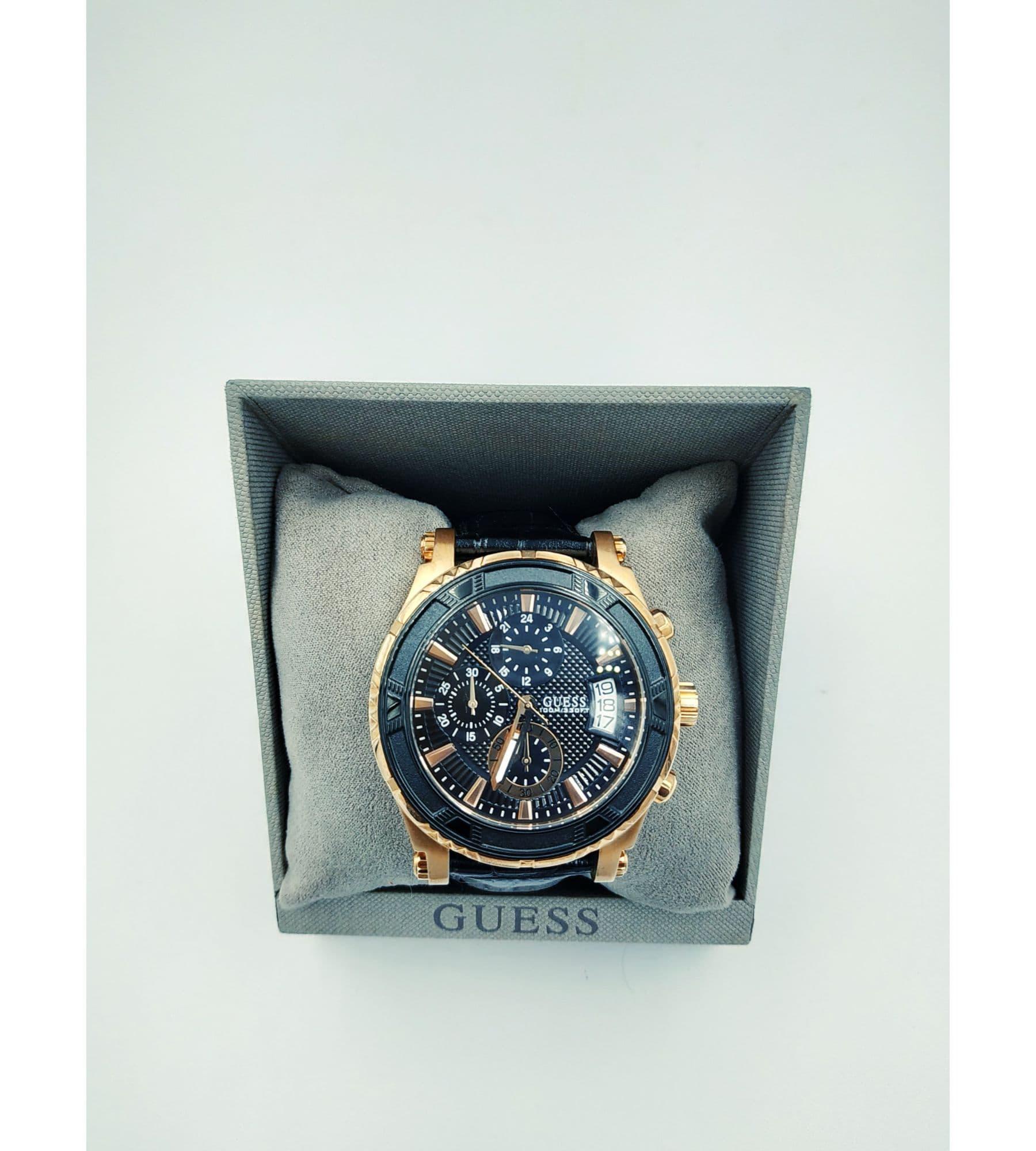 guess black watch mens