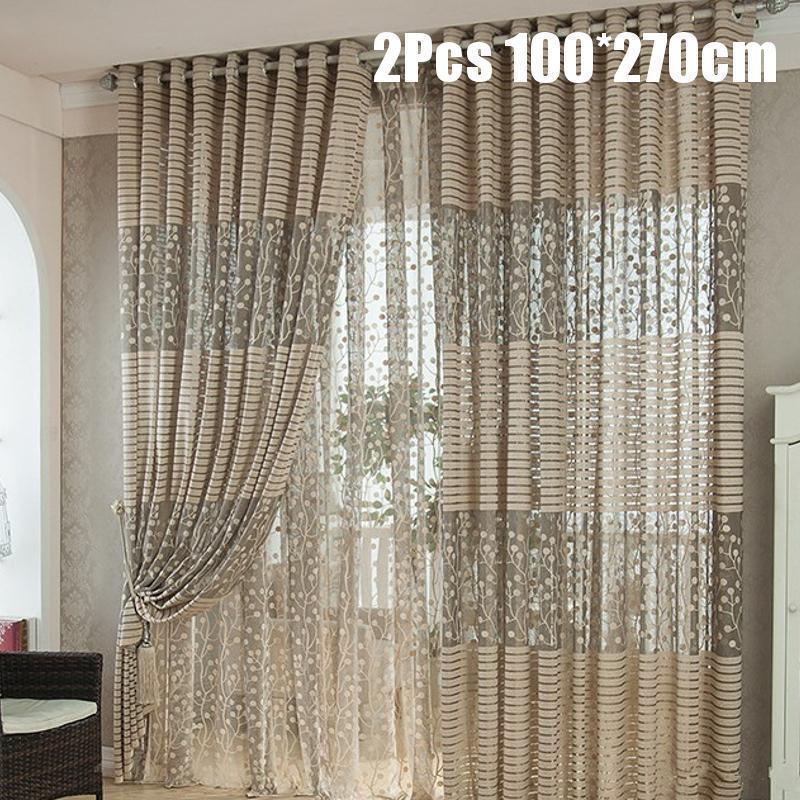 Mango 2pair 100 270cm Living Room Bedroom Curtain Floral Tulle