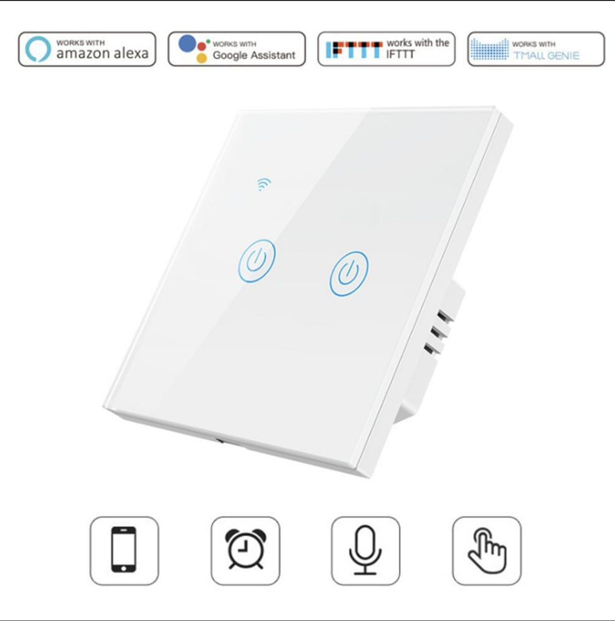 Single Live Wire Version WIFI 2-gang 
