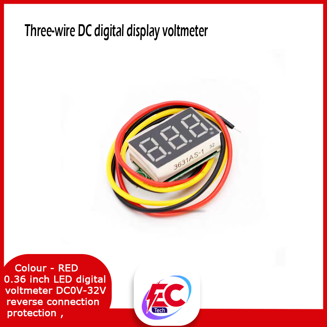 DC- Voltmeter 0.36Inch DC 0-32V 3 Wire Mini Meter[colour Red ] | Shop ...