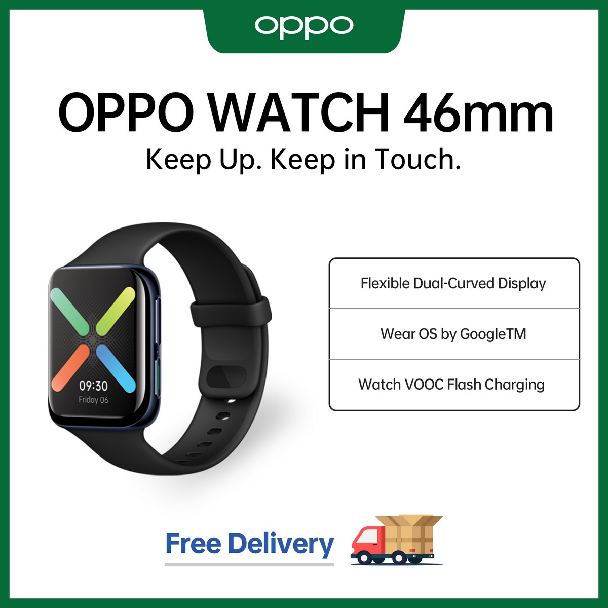 OPPO Watch 46mm (Wi-Fi) Keep Up.Keep in Touch/Flexible Dual-Curved Display/Wear  OS by GoogleTM/Up to 21-Day Battery Life/Wacth VOOC Flash Charging/Workout  and Health Tracking/Offical Offical Smart Watch: Buy Online at Best Prices  in