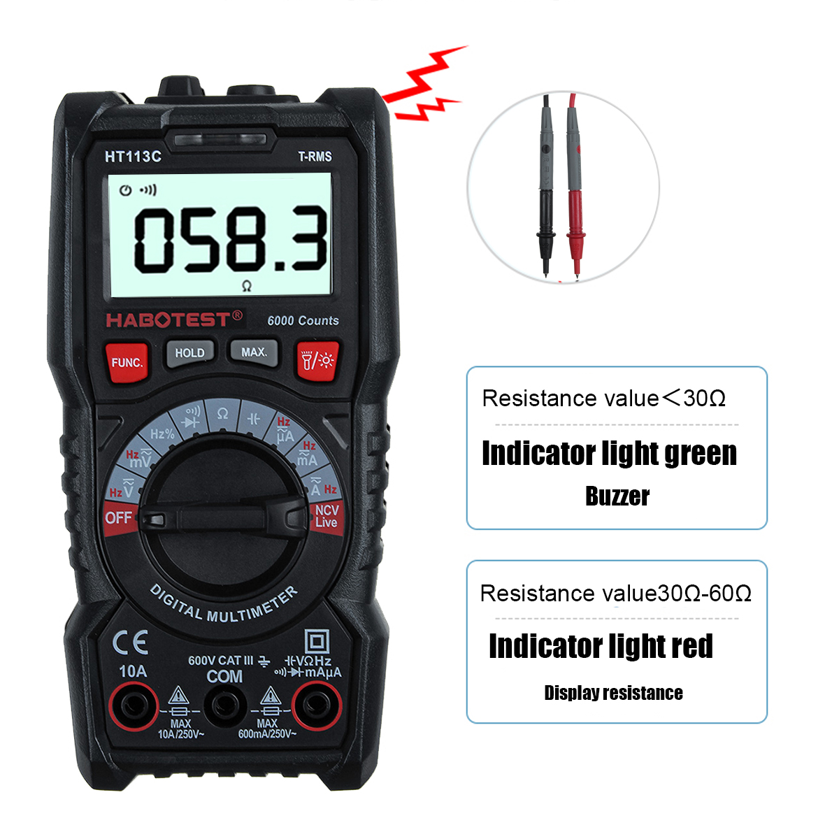 Digital multimeter HT113C Digital Multimeter Engine Voltage Resistance ...