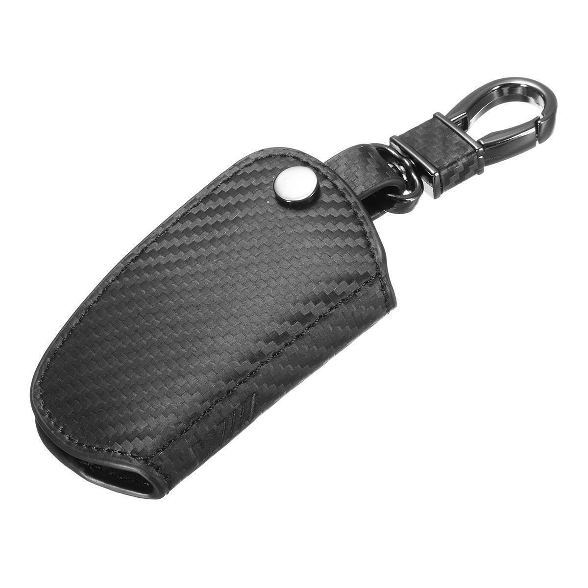 M Color Stripe Carbon Fiber Pattern Leather Key Holder Fit BMW 2 3 5 6 7 Series