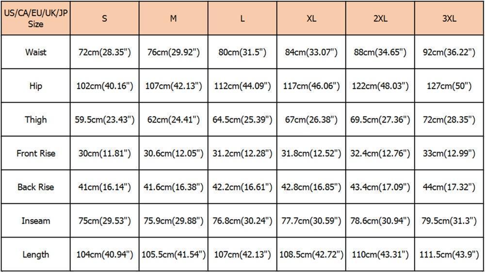 mango man pants size chart