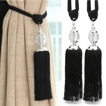 Mango 2pcs New Curtain Tiebacks Luxury Tassel Beaded Holdbacks