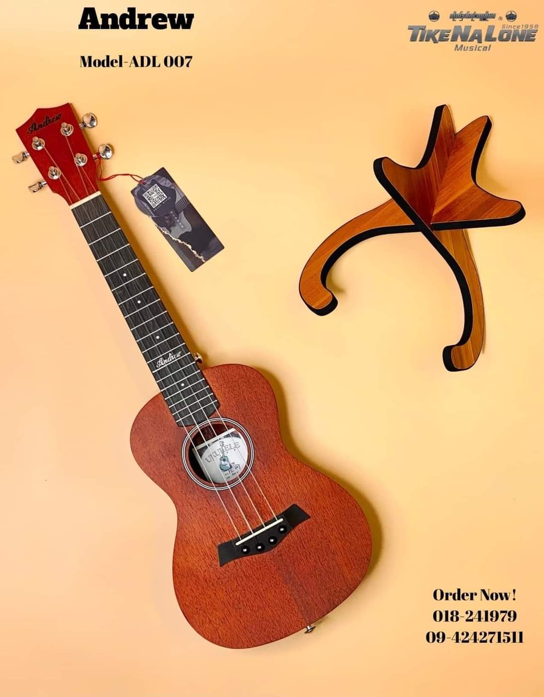 Andrew Ukulele ADL-007 (concert size 23'') [ Tike Na Lone Musical