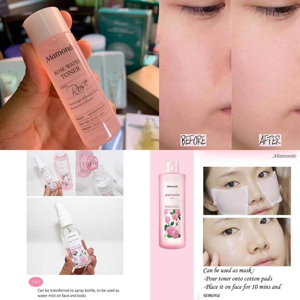 rose water toner before and after