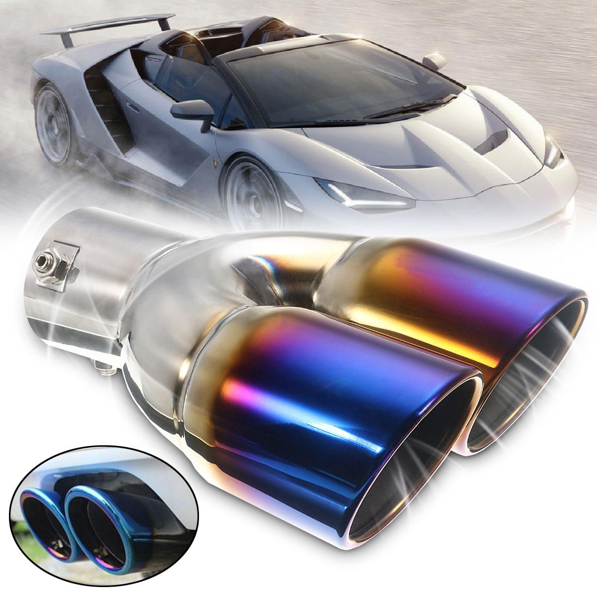 Blueing Colourful Stainless Steel 63mm Autos Exhaust Pipe Trim Tips