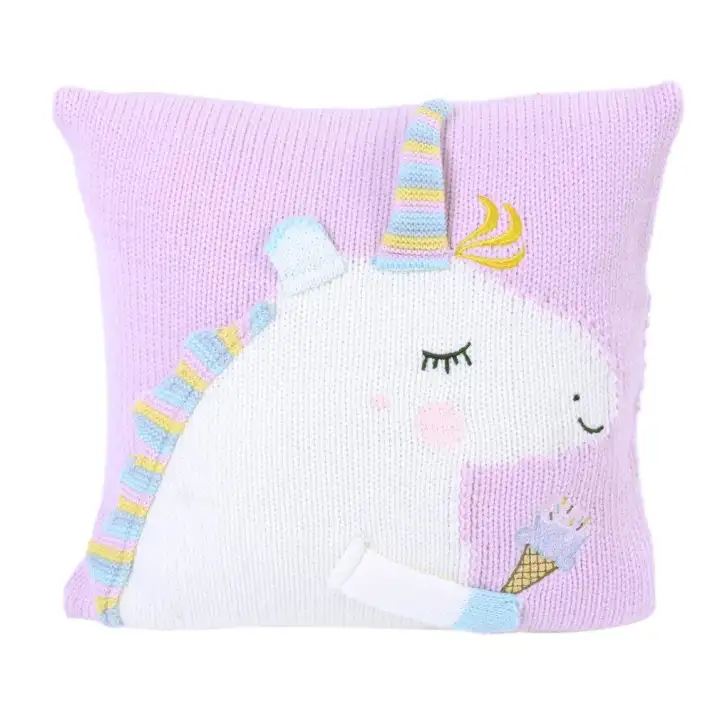 Children S Sofa Pillowcase Unicorn Pillow Knit Cushion Baby Pillow
