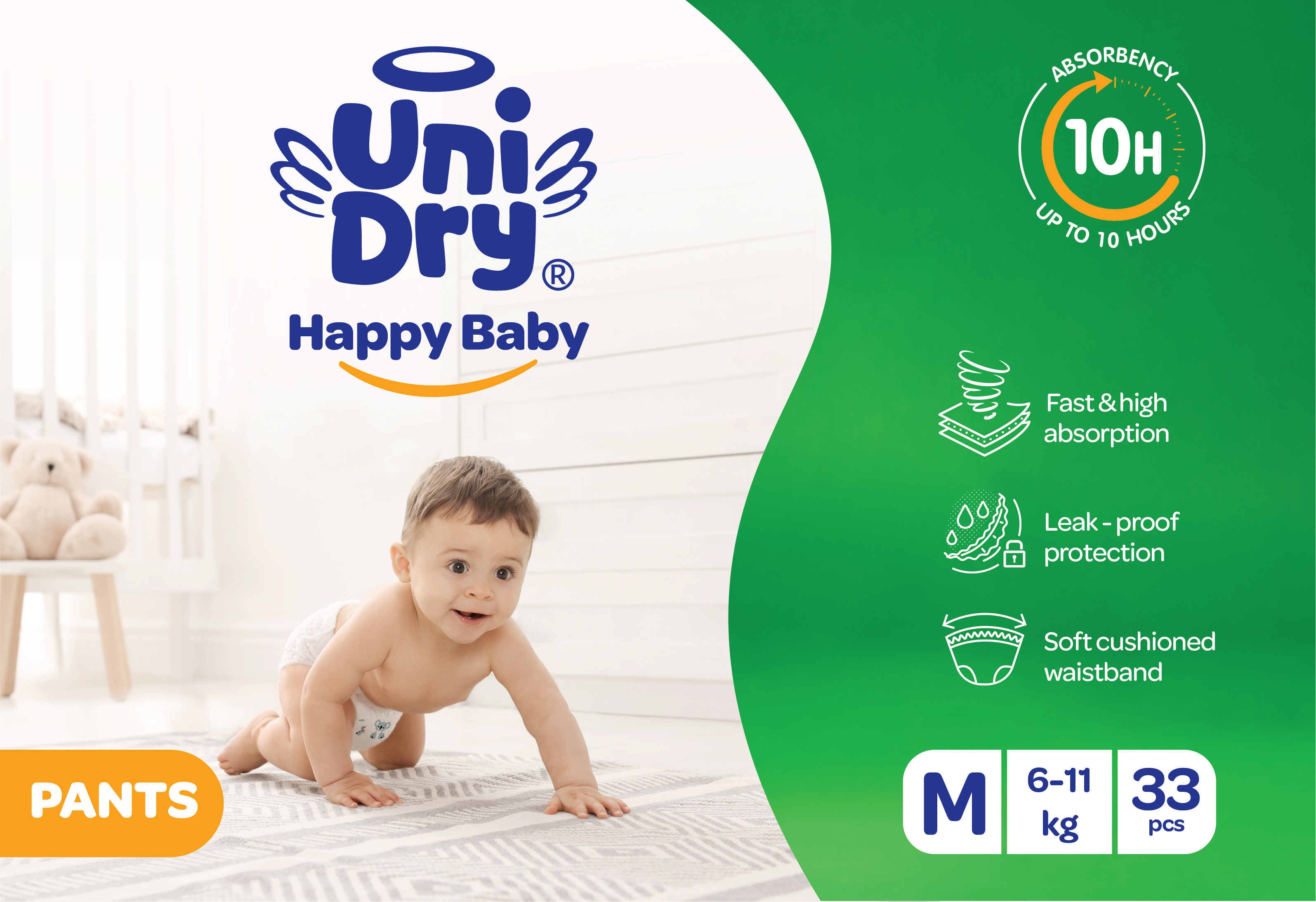 Baby Diaper Pants (Happy Baby) M (33pcs)