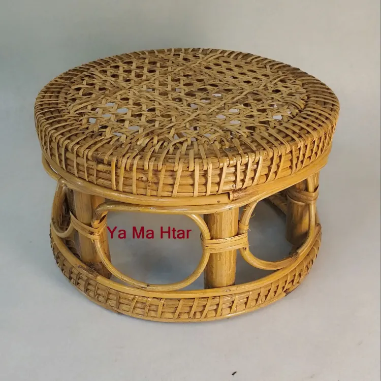 Short rattan deals stool