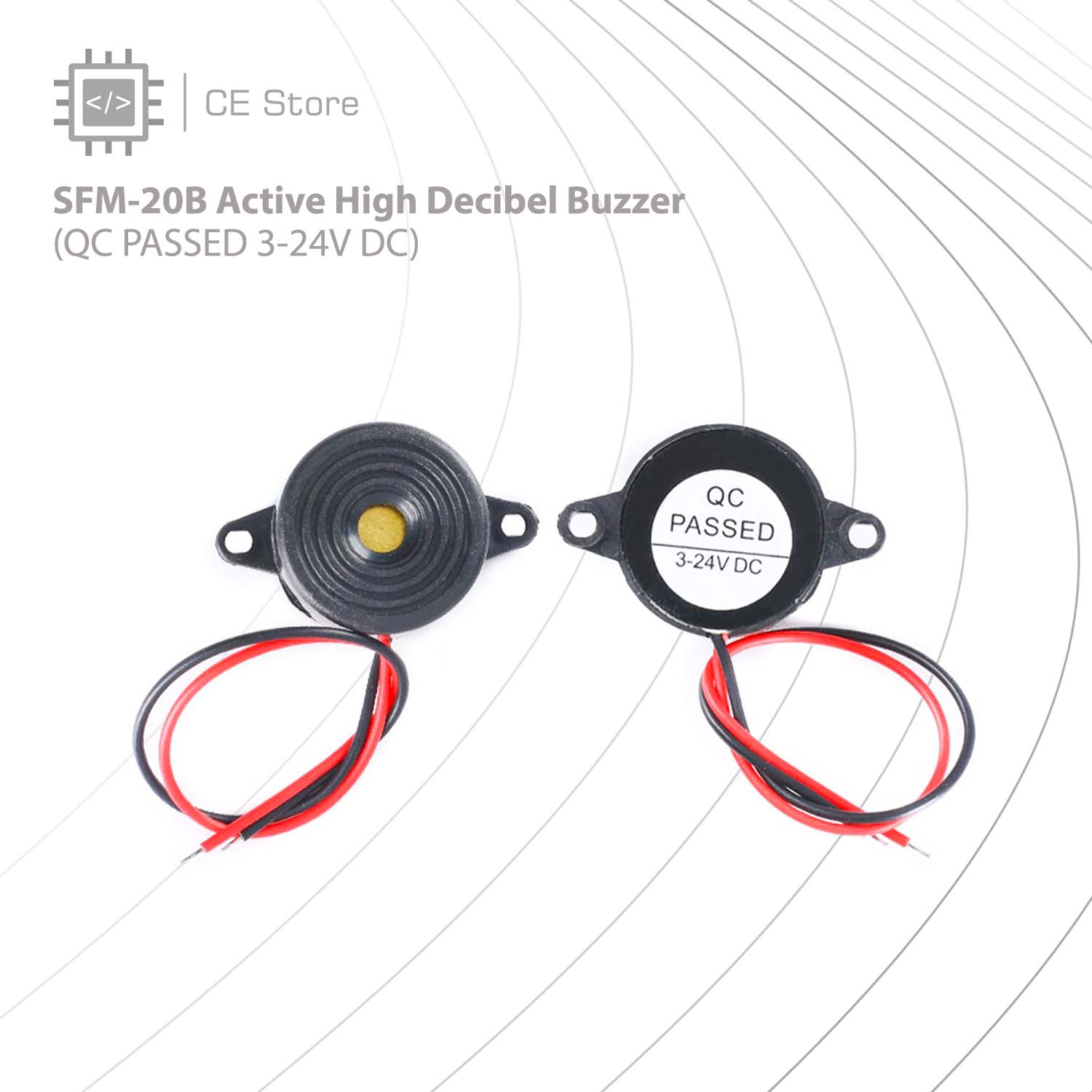 SFM-20B Active High Decibel Buzzer (QC PASSED 3-24V DC) - CE Store